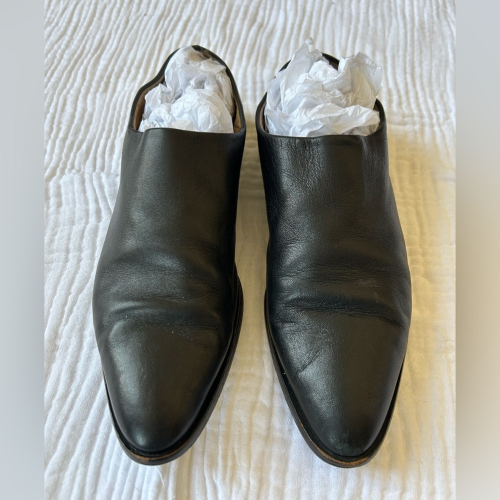 Everlane The Modern Babo Black Leather Fold Down Mule Loafer, Sz. 7.5